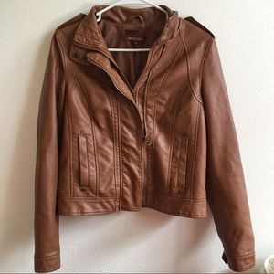 Hive&Honey Faux Brown Leather Jacket